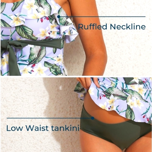 📣Summer Mae Maternity Two Piece Tankini Top  Bikini 👙 Bottom 🆕 Size Large NWT - Picture 5 of 10